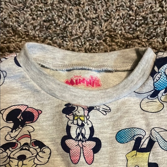 Disney Minnie Mouse Sweater Dress with attached Pink and Gray Lined Tutu Skirt - Picture 3 of 8